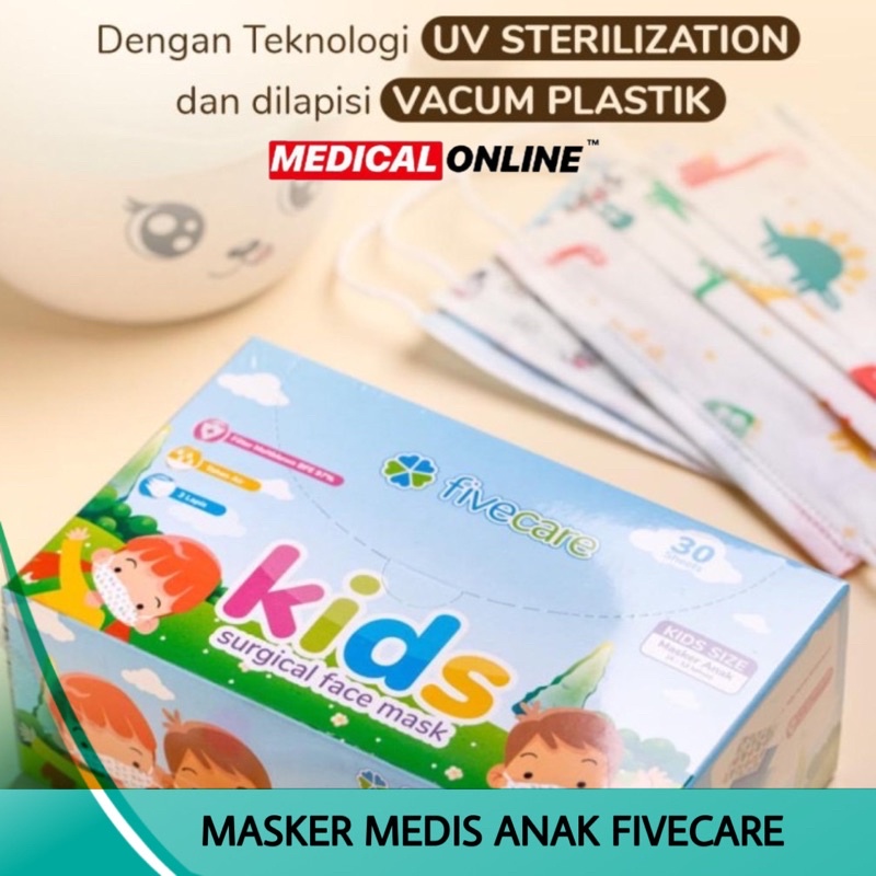 MASKER FIVECARE KIDS MASKER ANAK MASKER MEDIS MEDICALONLINE MEDICAL ONLINE