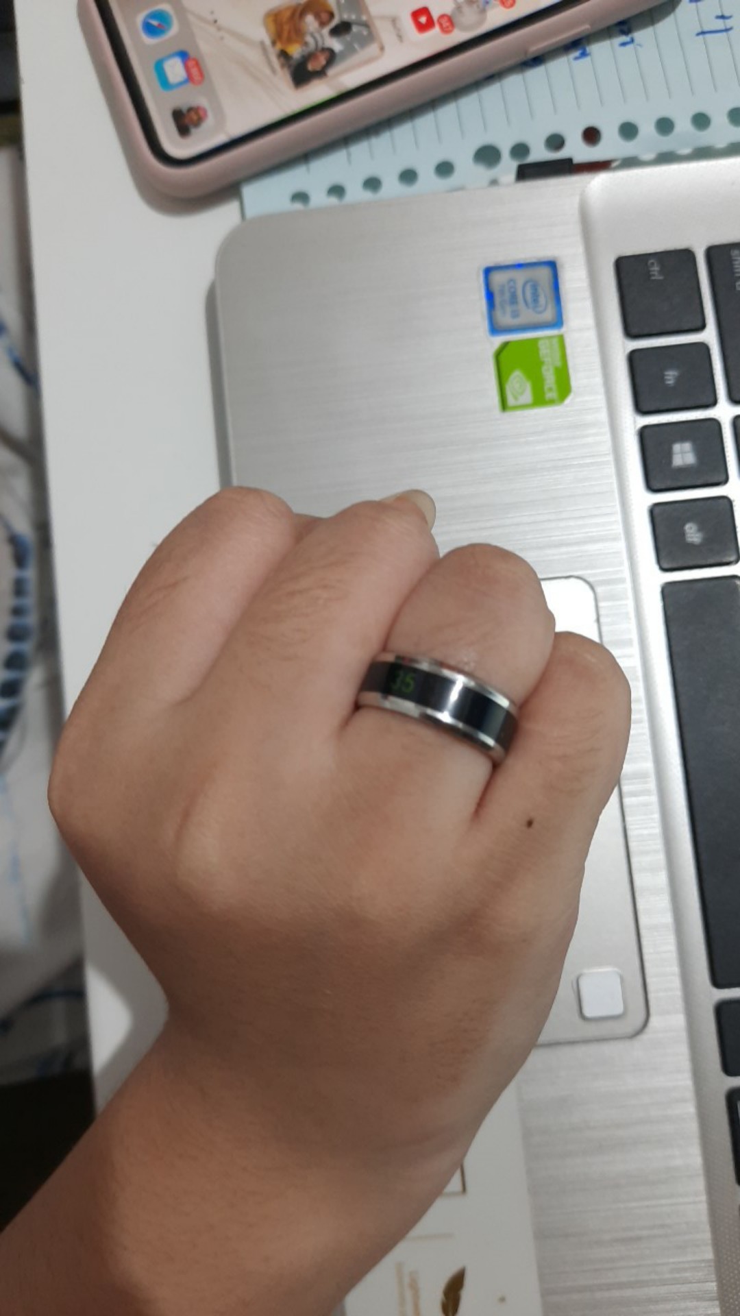 Smart Ring (cincin Sensor Suhu Tubuh Digital), Lengkap Dengan Kotak Crystal!! #original #murah #asli