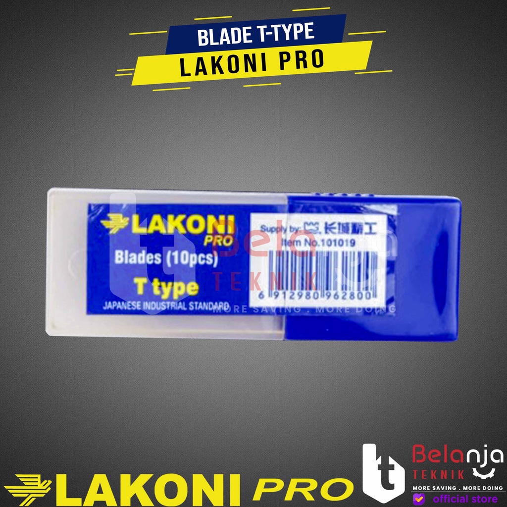 Lakoni Pro Isi Pisau Cutter Lipat T-Type Pemotong Kertas Isi 10 Pcs