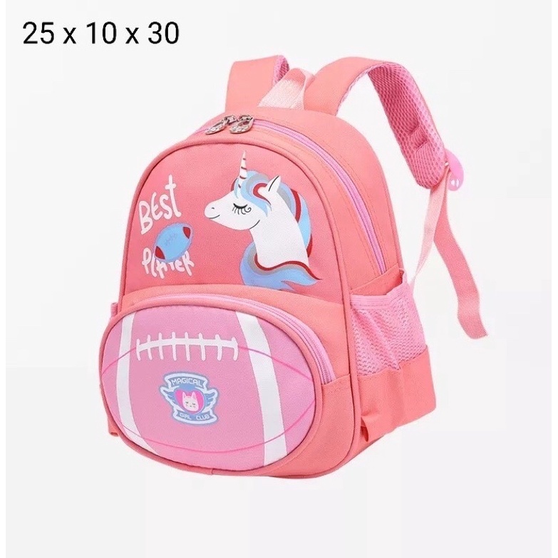 Ransel anak wanita baseball unicorn best player backpack anak tas sekolah aak tk sd pud unicorn baseball