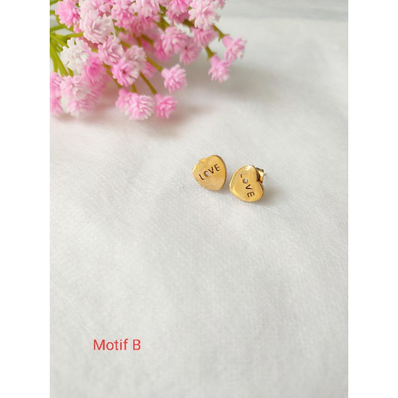 Anting Tusuk Motif Love Wanita ZQ1