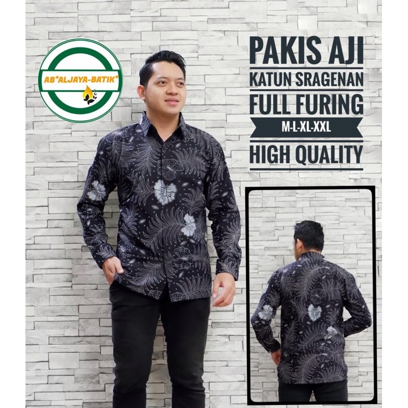 KEMEJA BATIK PAKIS AJI FULL FURING KATUN HALUS SRAGENAN SIZE M-XXL