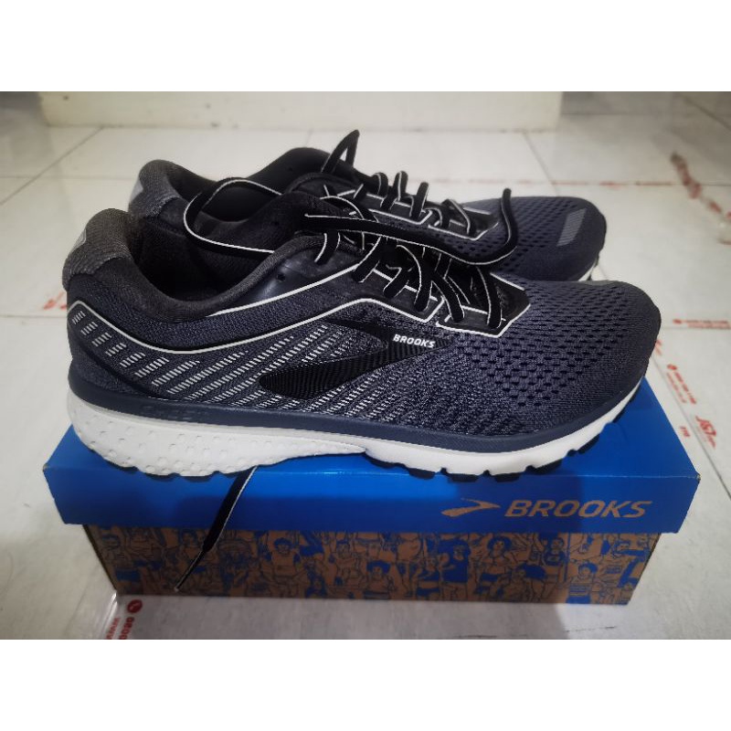 Original Brooks Ghost 12 Men Running Shoes - Black/Pearl/Oyster (Wide)