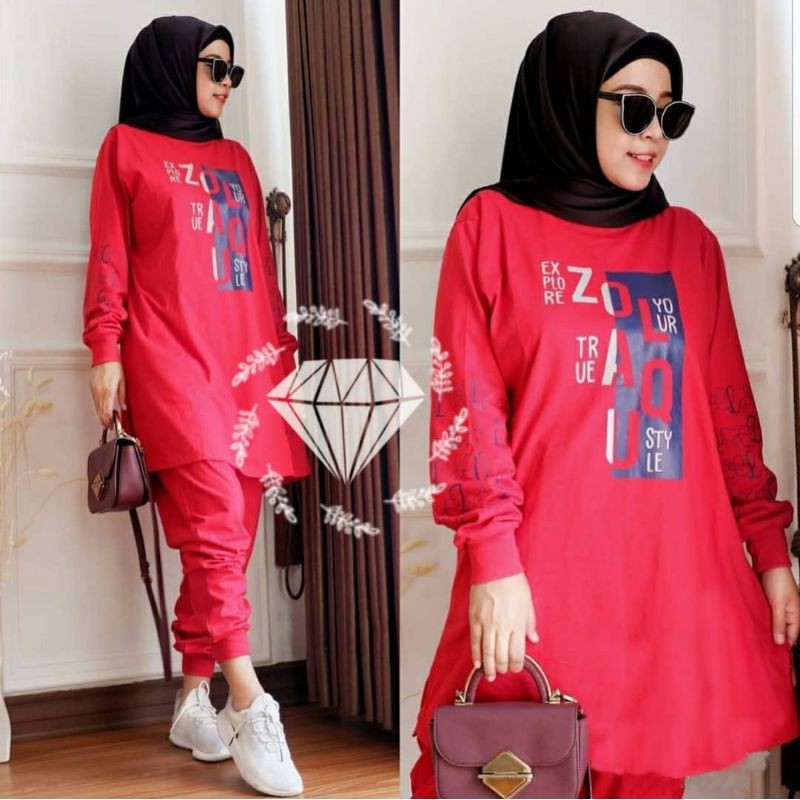 SET CELANA EXPLORER ZLQ, BABYTERRY, GAMIS HIJAB MUSLIM, SETELAN OLAHRAGA