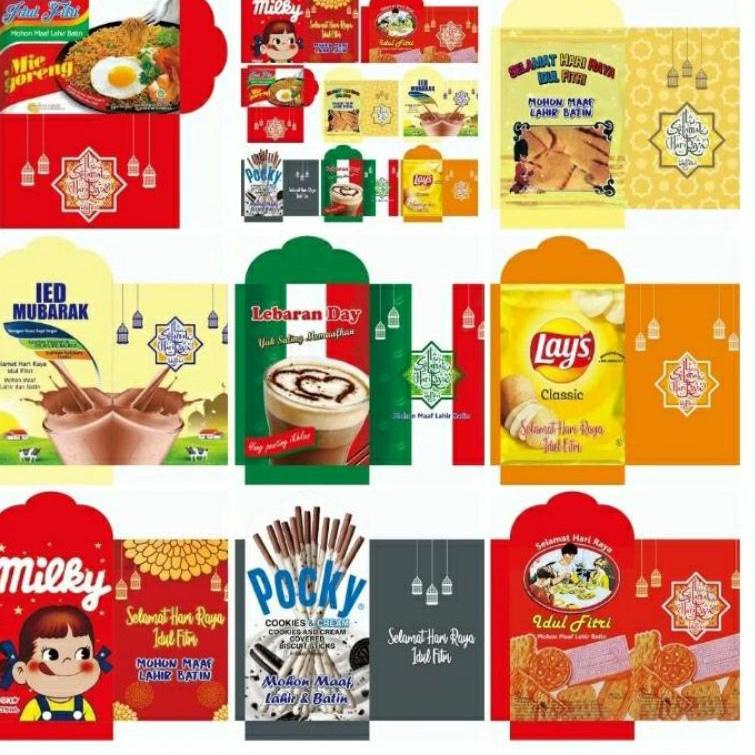 

Barang Pilihan.. Amplop lebaran snack 800 lembar 8 motif free plastik