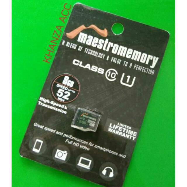 KHANZAACC MAESTROMEMORY MICRO SD 8GB CLASS 10