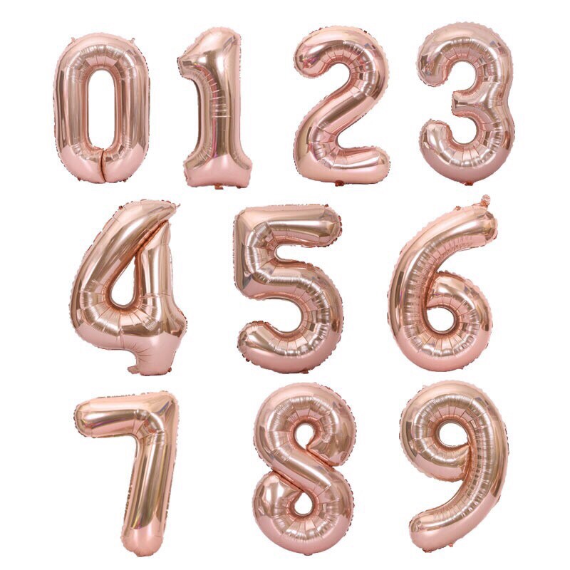 Balon angka rosegold ukuran 80cm