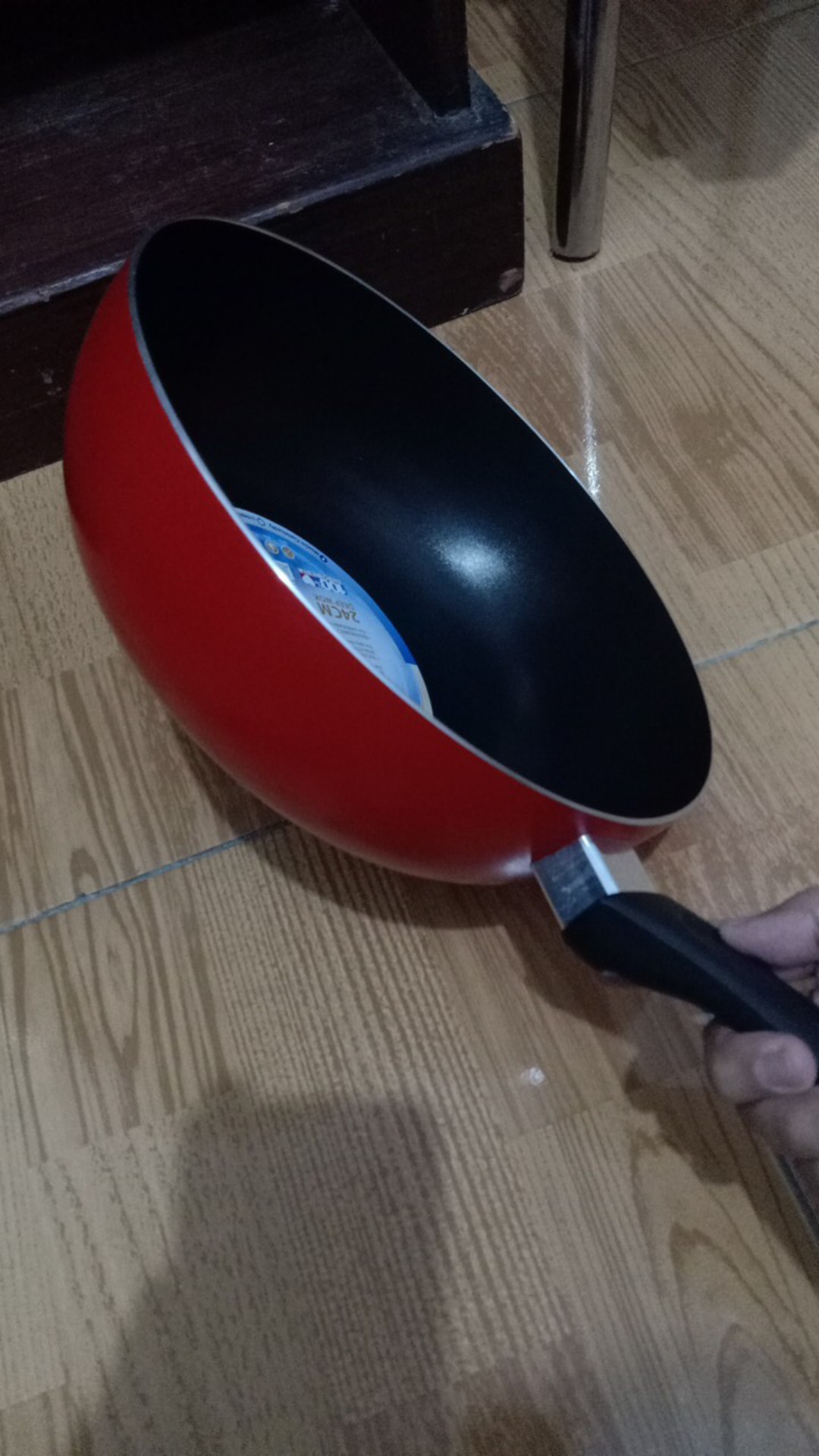 Maxim Valentino Deep Wok Penggorengan Anti Lengket Panci Tumis 24 Cm - Merah