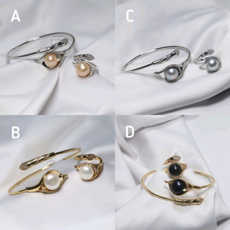 Set rhodium mutiara lombok|Mutiara lombok|Perhiasan mutiara lombok|Set mutiara tawar|Mutiara asli