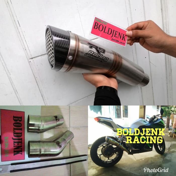 Knalpot racing R9 H2 slip on NINJA250 Z250 R25 MT25 CBR250RR DLL