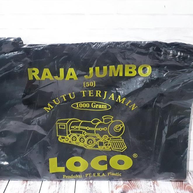 

kantong plastik kresek jumbo hd tebal kuat hitam ukuran 50 loco