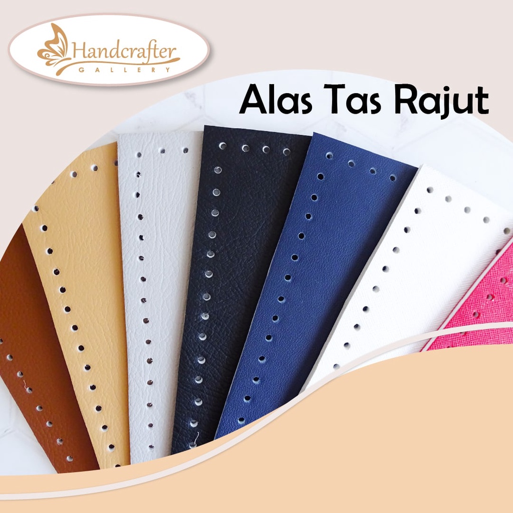 Alas tas bahan kulit sintetis (PU) tebal, alas tas bulat diameter 14cm, alas tas persegi panjang 25x