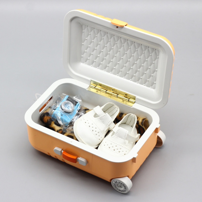 Mary Fashionable Travel Box Baggage for Case Tempat Koleksi Untuk Topper Kue Boneka Orn