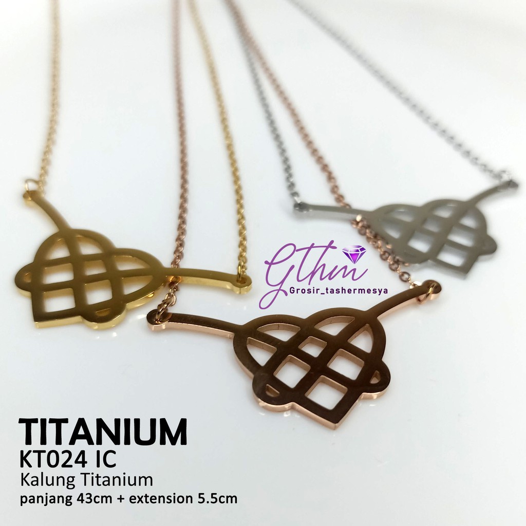 kalung ikatan cinta titanium polos tanpa mata diamond kt024 andien