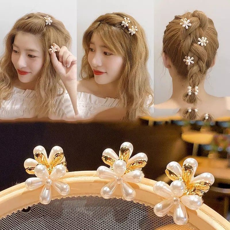 Jepit bunga Gold Mutiara Premium Import
