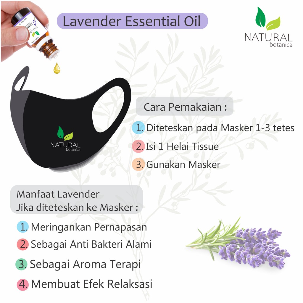 Natural Botanica Lavender Essential Oil Pure Minyak Esensial Atsiri AromaTerapi Diffuser Humidifier