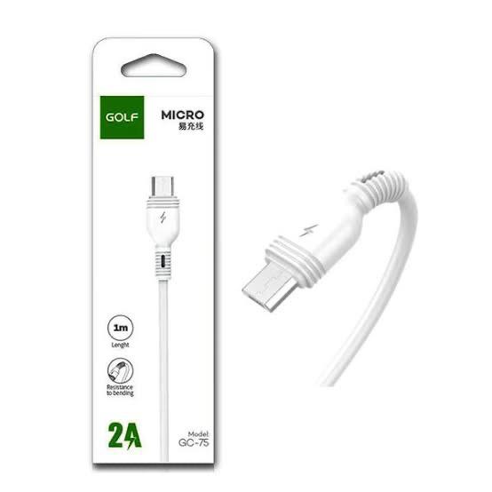 PROMO KABEL USB CHARGER DATA GOLF GC-75 2A 1METER FAST CHARGING MICRO USB , TYPE C , LIGHTNING - PENGISIAN CEPAT