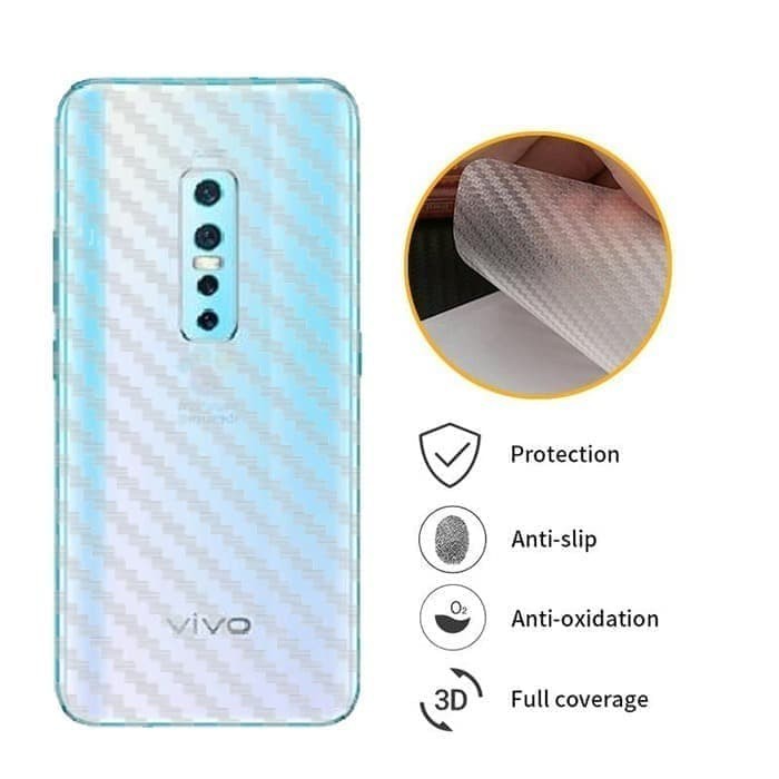 carbon fiber back screen guard antigores BELAKANG Vivo V17 Pro