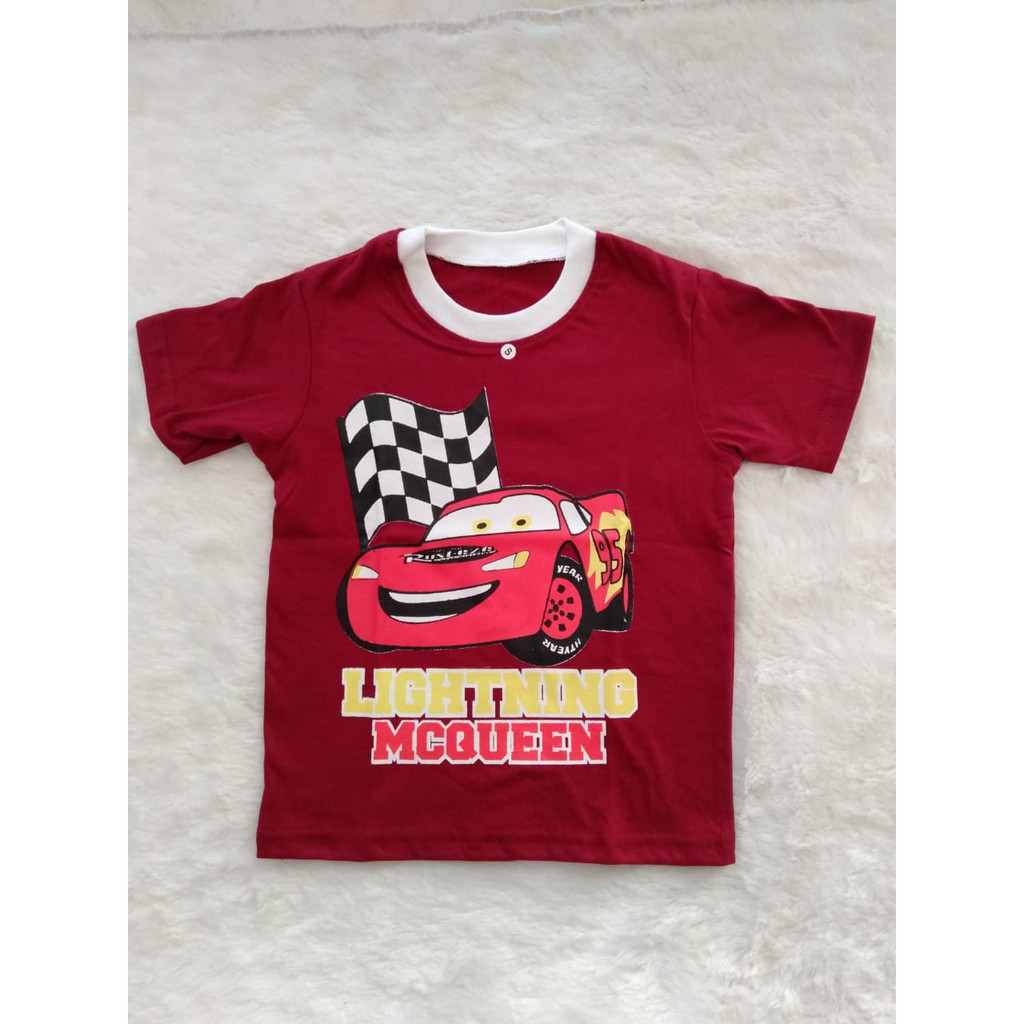 kaos anak motif karakter ukuran L usia  3-4 tahun-5