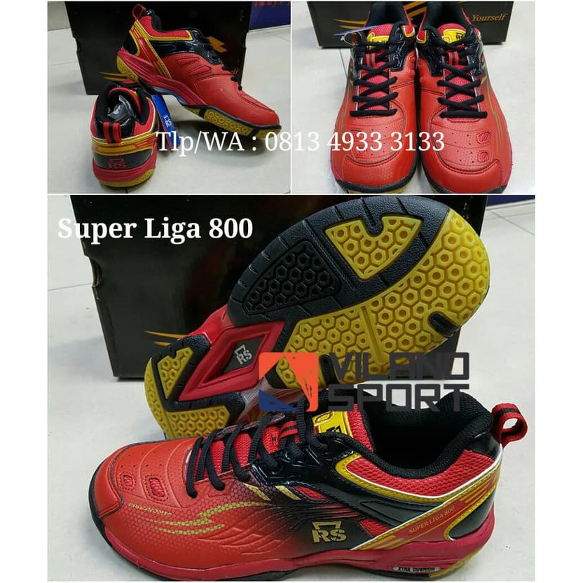 Sepatu Badminton RS Super Liga 800 Merah/Hitam