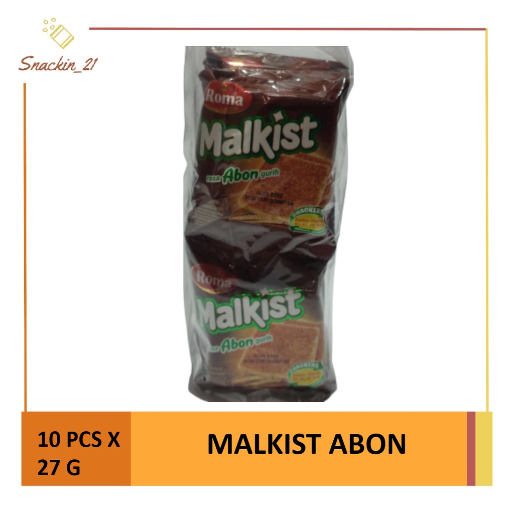 

Biskuit Roma Malkist Abon ( 1 Renceng isi 10 pcs x 27 gr)