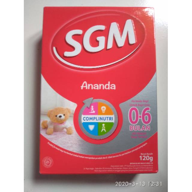 

Susu SGM Ananda 0-6 bulan dan 6-12 bulan 120 gram harga murah banget (kemasan baru ya)