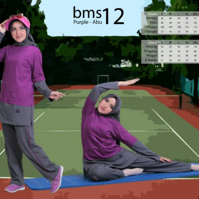 Baju muslimah sport bms 12
