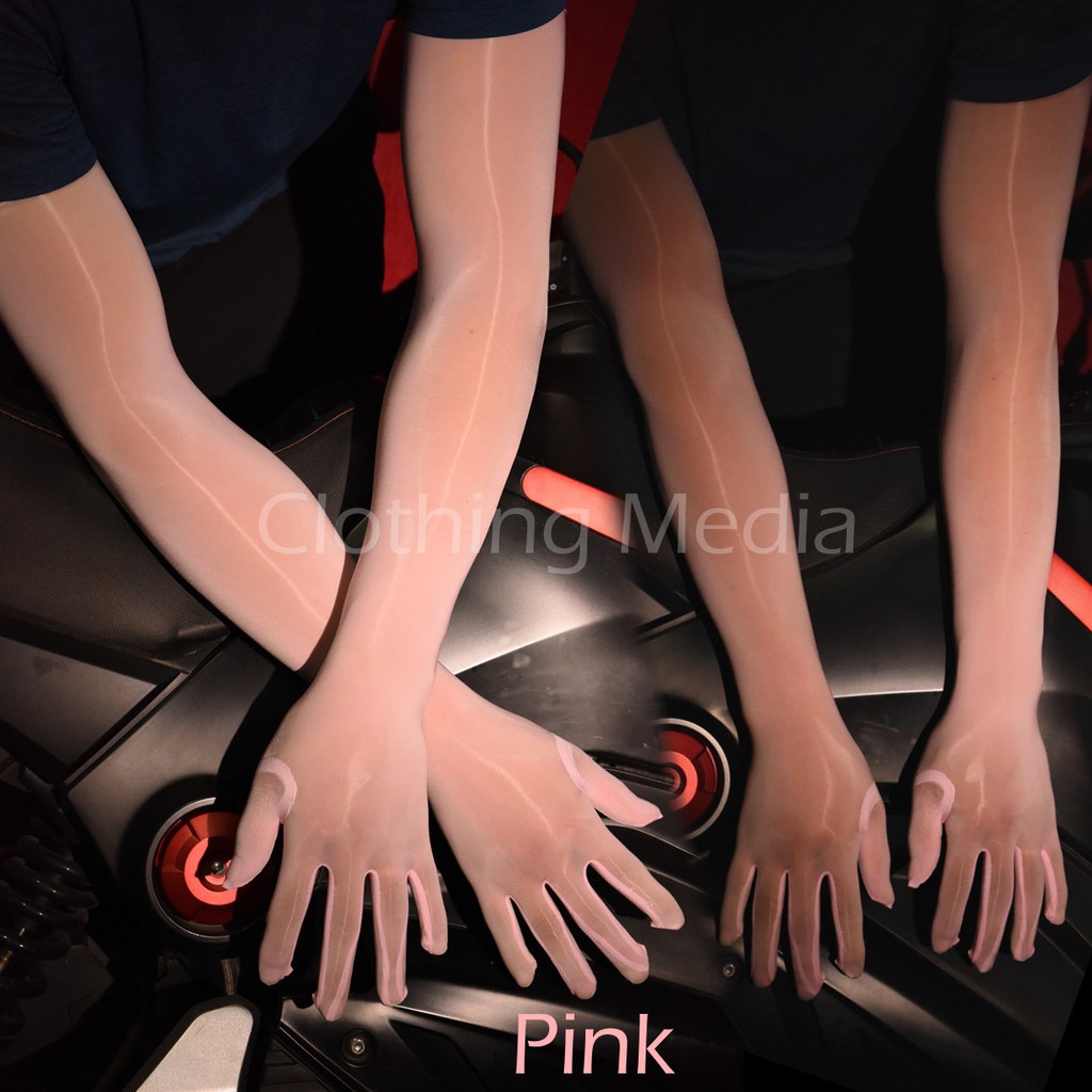 Sarung Tangan Panjang Glossy Oil Mengkilap Transparan Stocking Nylon Glove V5