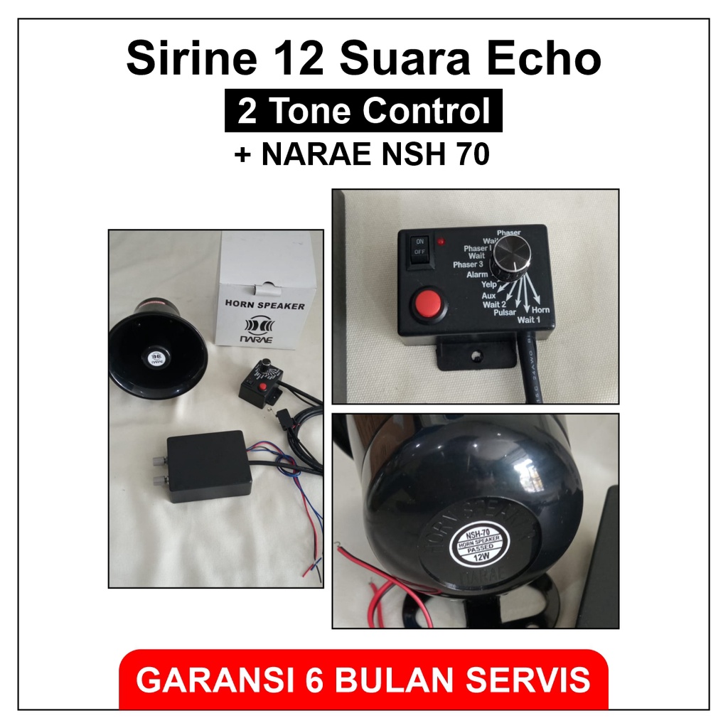 Sirine 12 suara ECHO MURAH Patwal plus TOA NARAE NSH70 NSH 70 12 Watt , Sirene Polisi Gema 50 Watt, Klakson TOA Ambulance BER GARANSI SERVIS Motor Mobil Whelen Landun Ambulance