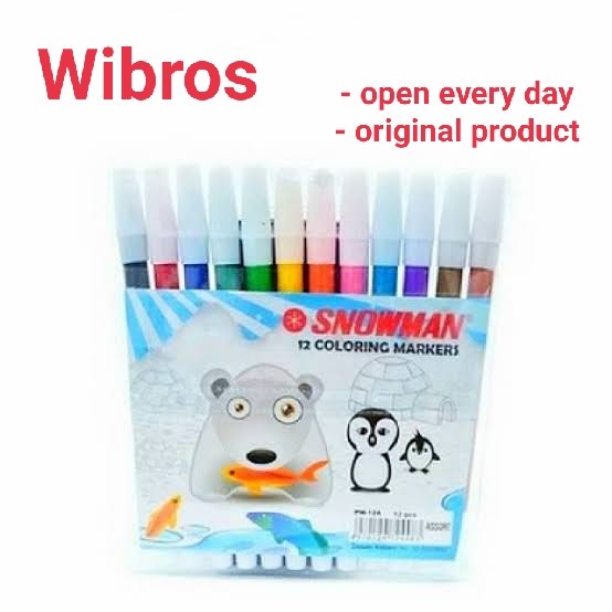 

spidol warna marker colors 12 warna snowman original