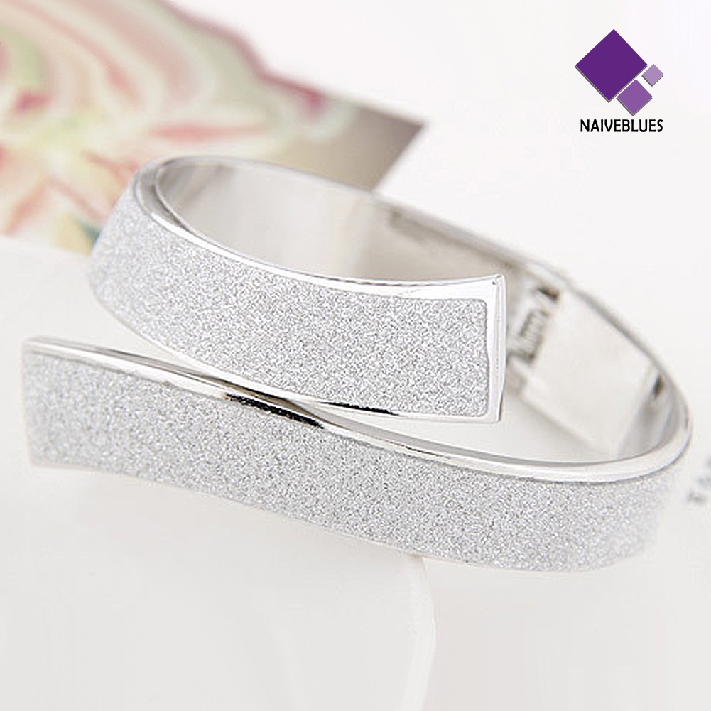 Naiveblue &gt; Gelang Tangan Cuff Fashion Elegan Aksen Glitter Untuk Perhiasan Wanita / Hadiah