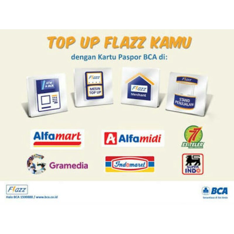 Flazz BCA Warna Cream ORI /Like eTOLL eMONEY Tapcash or Brizzi