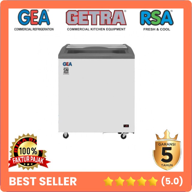 JUAL FREEZER GEA SD-165 PINTU KACA CEMBUNG GESER SLIDING FREEZER BOX ES KRIM SD165 ORIGINAL GARANSI