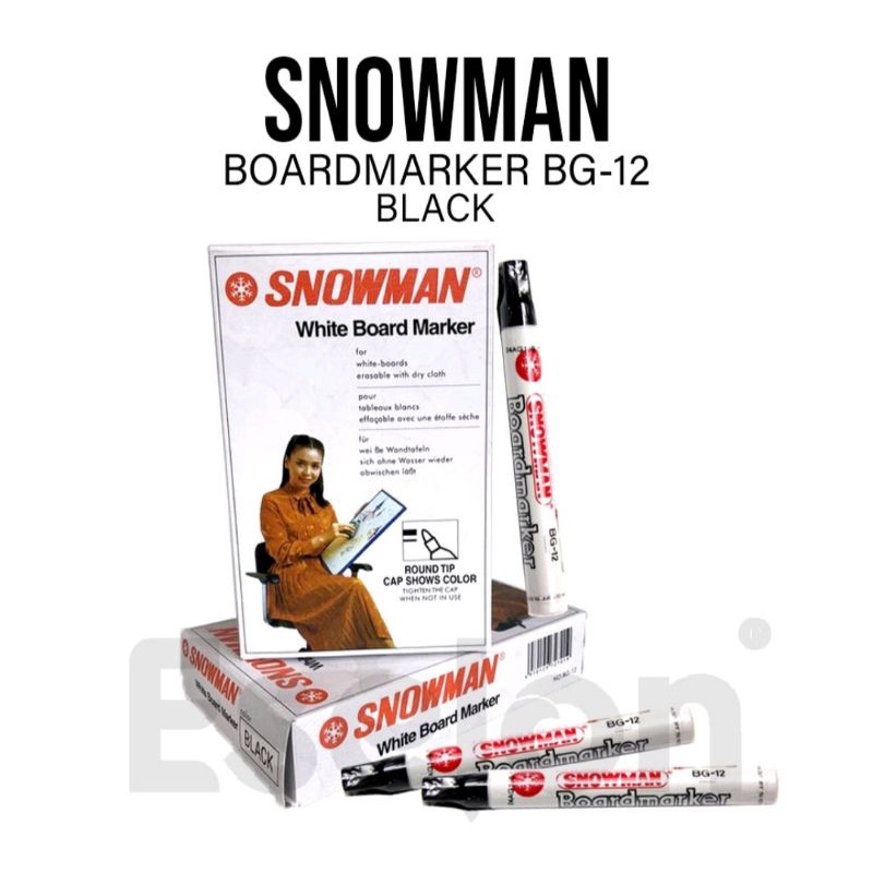 

1pc Spidol Snowman Whiteboard Marker BG-12 BISA HAPUS
