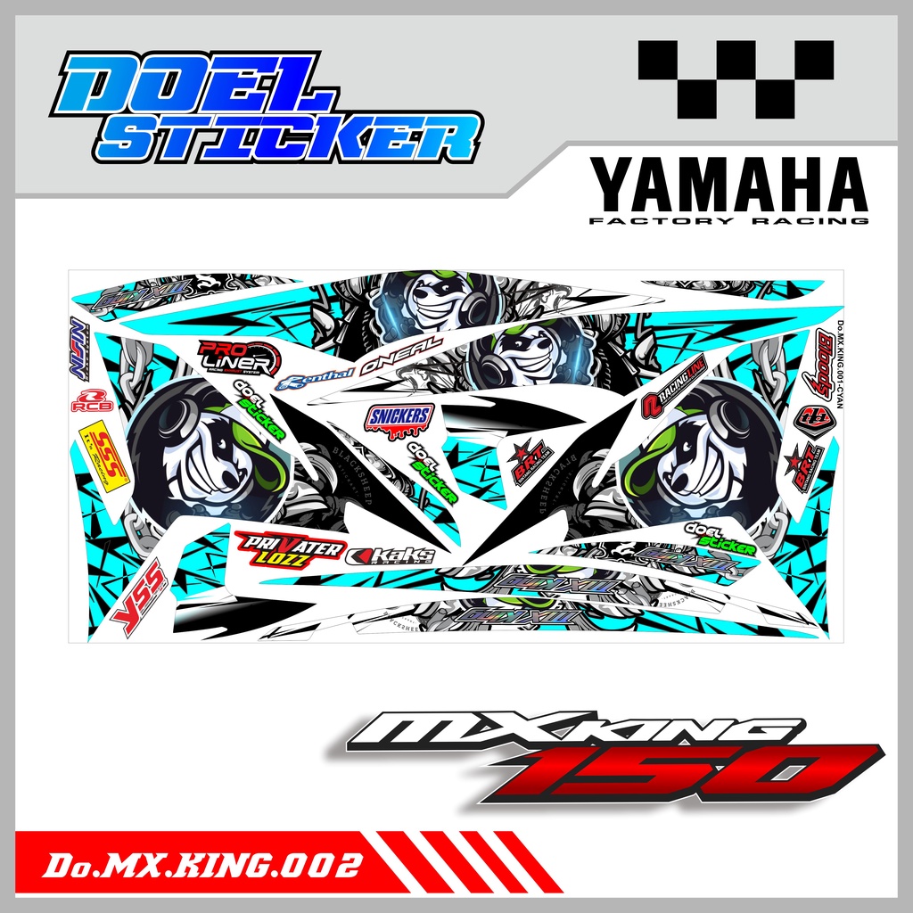 STIKER STRIPING LIST VARIASI MX KING 150 SEMI FULL - STIKER MOTOR MX KING MOTIF PANDA 002