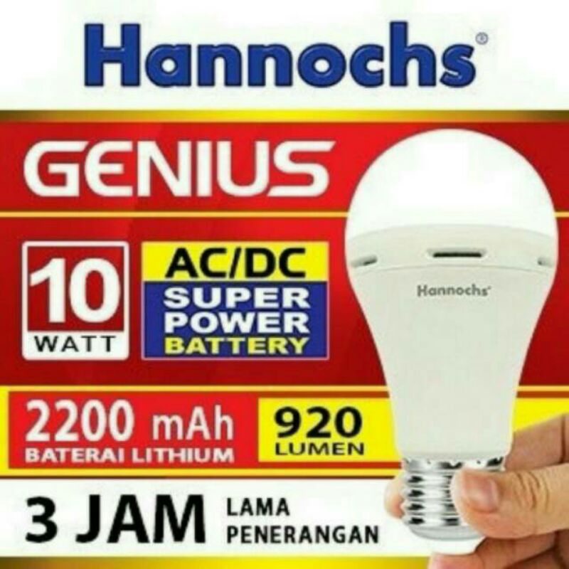 Hasna Mall - Lampu LED hannochs genius emergency / magic AC DC 10w 10 watt