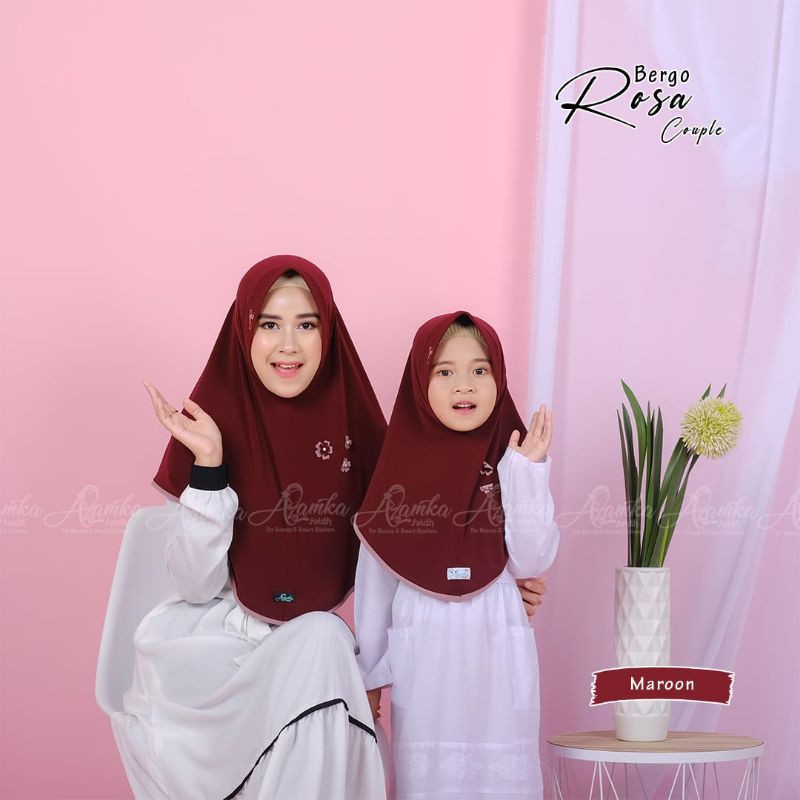 Hijab instan / bergo Couple Rosa mom n kids by Azamka