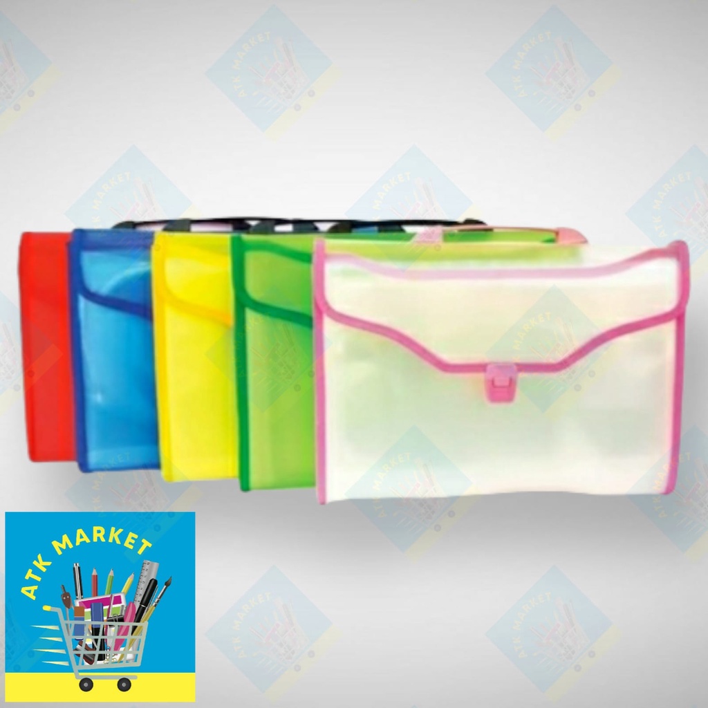 

File Folder Tas Map Dokumen F4 (12 Sekat) Document Bag Expanding File Folio Map Harmonika Plastik Tas Sekolah Les Berkas A4