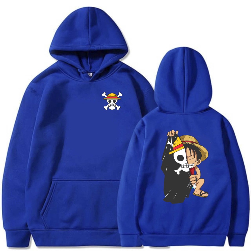 Jumper Hoodie Anime II Sweater Hoodie Sablon  One Pice tengkorak II One Pice Tengkorak Hoodie II  ( Pria &amp; Wanita )