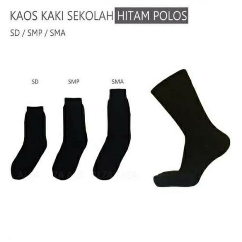 Promo Kaos Kaki Sekolah Anak Polyster tapak hitam  SD SMP SMA hrg Grosir dan eceran