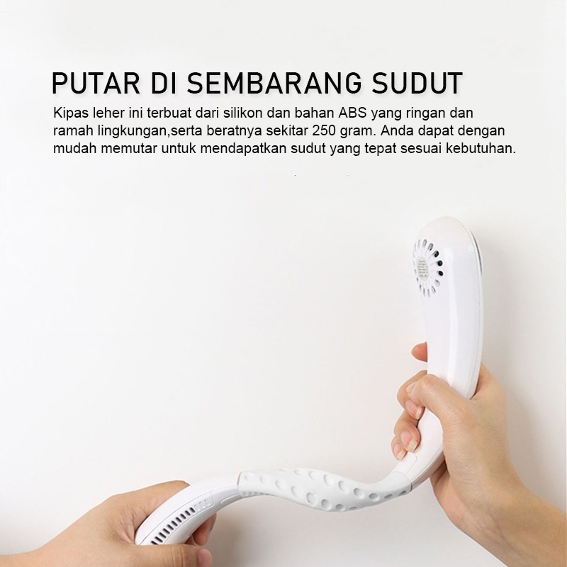 CORN Kipas Angin Leher Portable Mini Hanging Neck Fan USB Tanpa Baling Baling Kipas Angin Mini Portable USB Rechargeable Outdoor