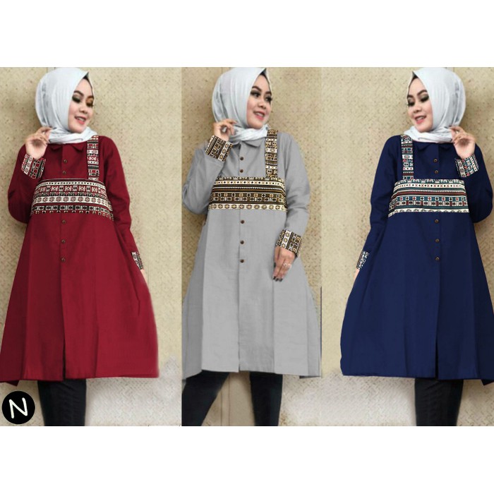 TERBARU Long tunik 64109 tunic kirana / baju tunik murah / atasan muslim wanita grosir