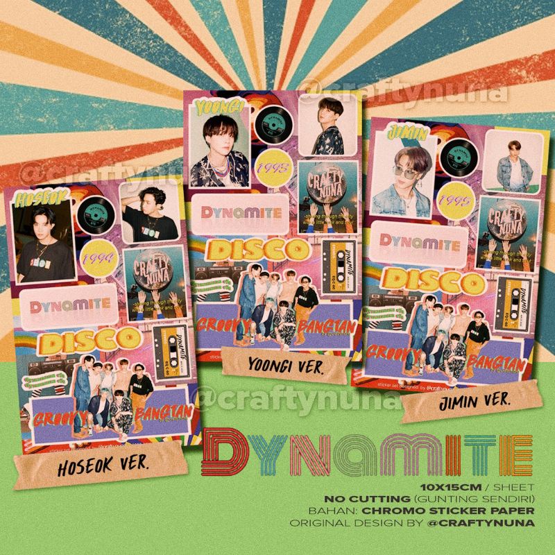 (BT-012) Taehyung in Paris DIY Aesthetic Vintage Sticker Set DYNAMITE RETRO bts stiker kpop case hp deco