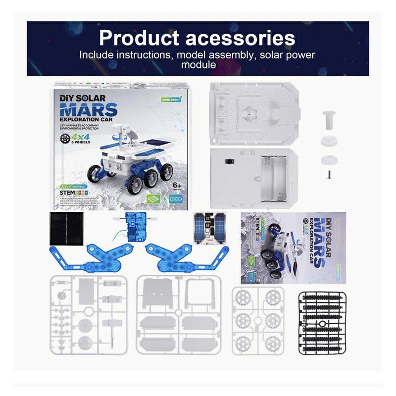 mainan edukasi diy solar mars / power car - stem toys