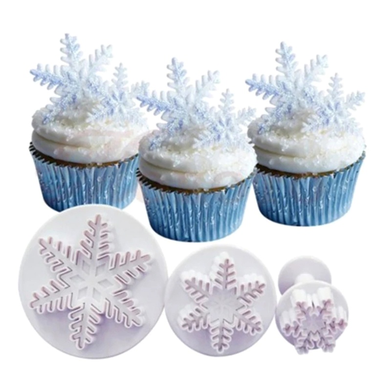 Cetakan Fondant / Cokelat / Gula Bentuk Snowflake Bahan Plastik Resin Handmade DIY Untuk Craft / Hadiah