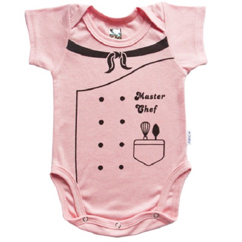 Kazel Bodysuit Chef Girl 4pcs Baju Jumper Bayi Perempuan