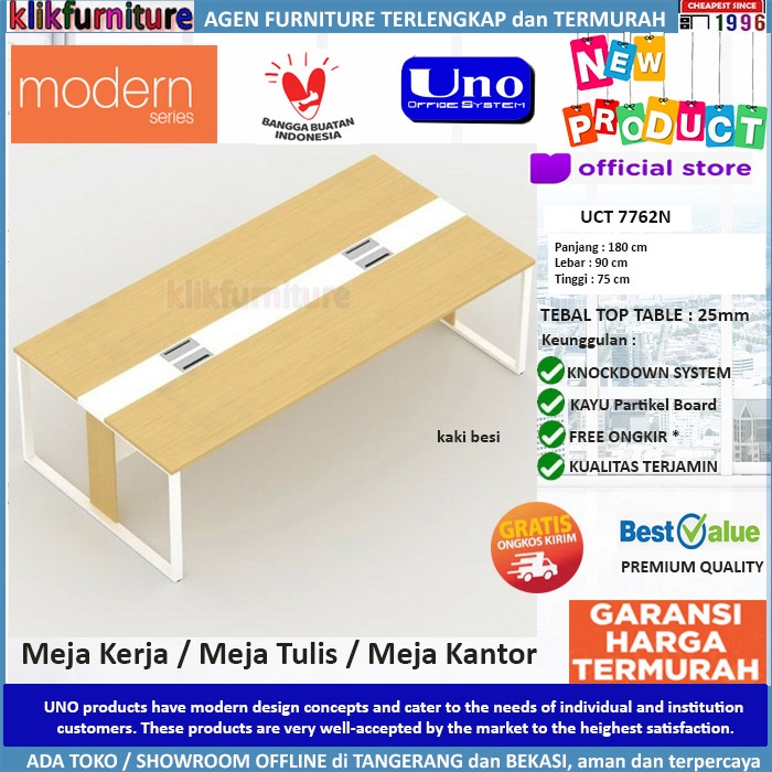 UCT 7762N UNO Meja Kerja Meja Kantor Meja Tulis Kaki Besi