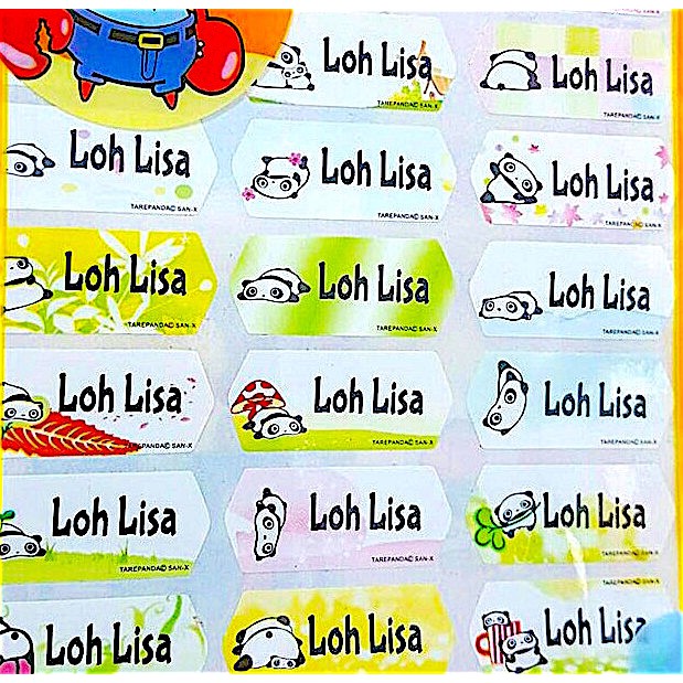 

Label Nama Anti Air Sticker Waterproof Tare Panda