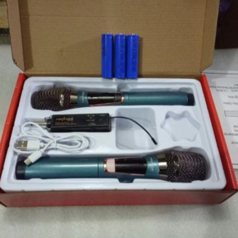 Microphone Mic Wireless Double Merk Advance Tipe 201