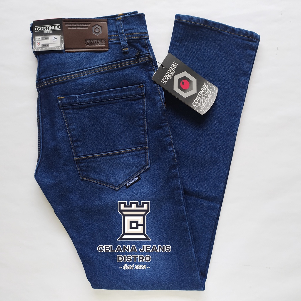 Celana Jeans Panjang Biru Gelap Pria Distro Continue